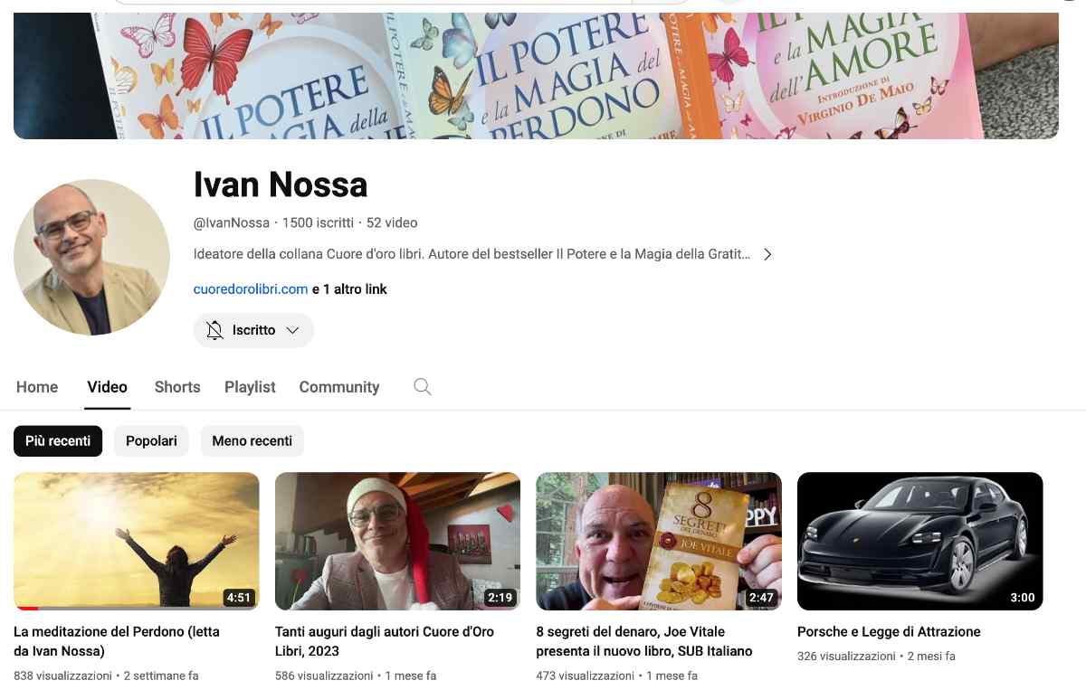 il canale Youtube di Ivan Nossa